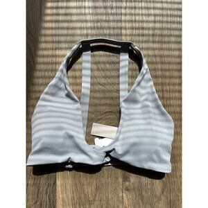 Missguided Light Gray Strappy Deep V Sports Bra Size Large